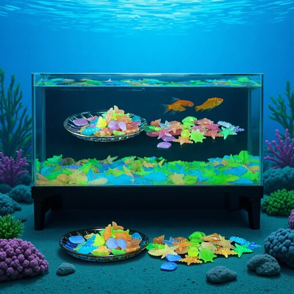 Aquarium Fish Artificial - Gloeiende lichtgevende oceaanstenen Fluorescerende schelpen Kleurrijke