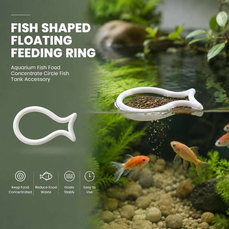 Aquarium Fish Food - Visvormige drijvende voederring aquarium visvoer concentraat