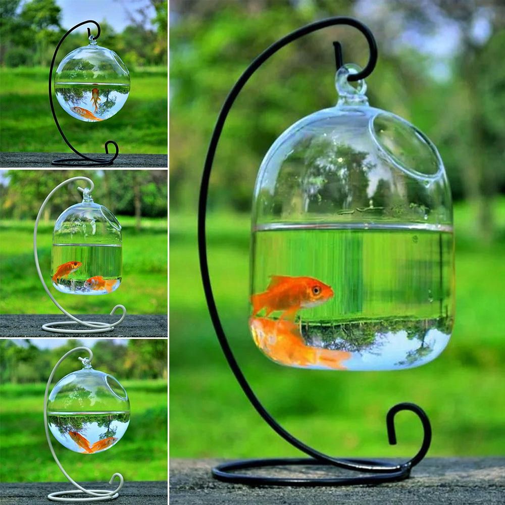 Aquarium Fish Jar - Aquariumdecoratie wanddecoratie met rekhouder, huisdecoratie, viskom,