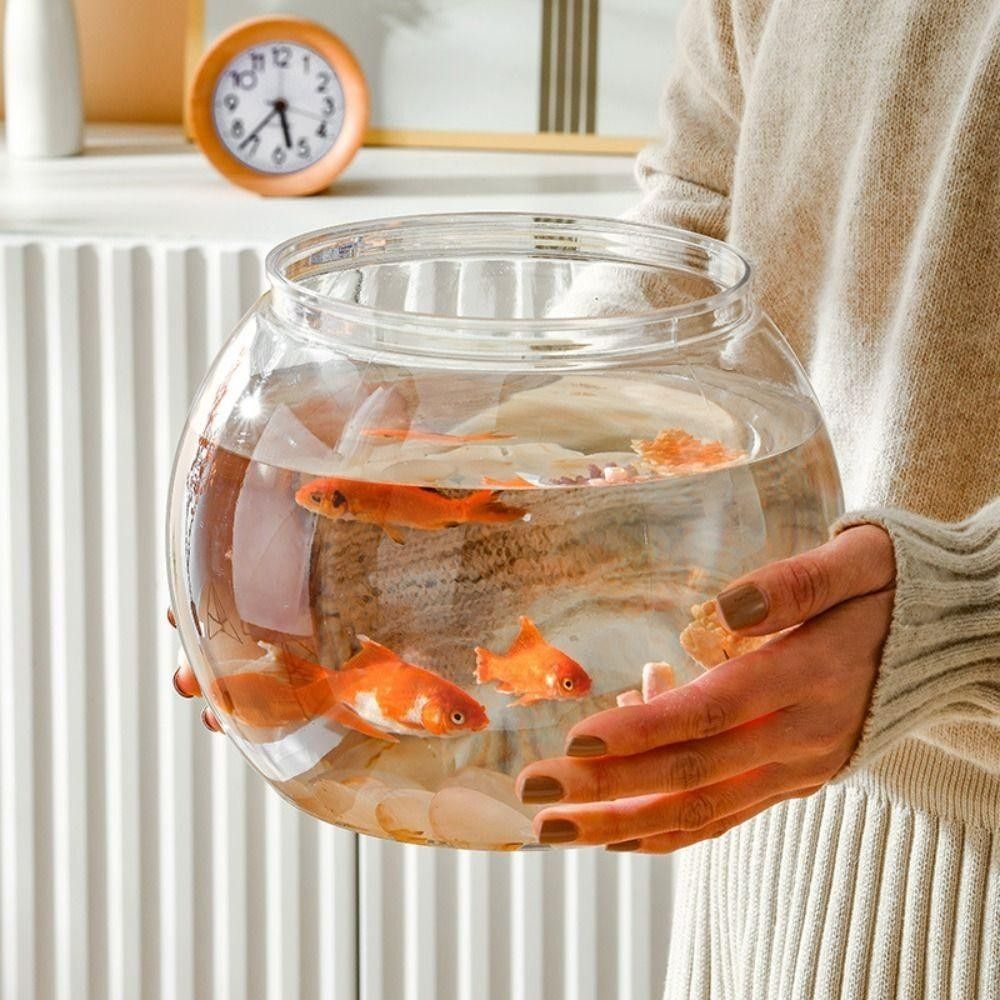 Aquarium Fish Jar - Nieuwe transparante aquarium ronde onbreekbare aquarium