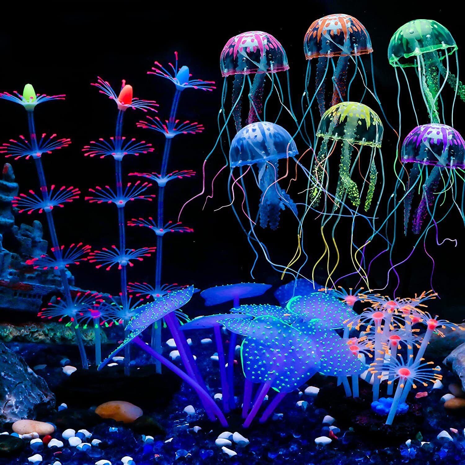 Siliconen gloeiende landschaps - Aquarium Fish Artificial recensie en prijs