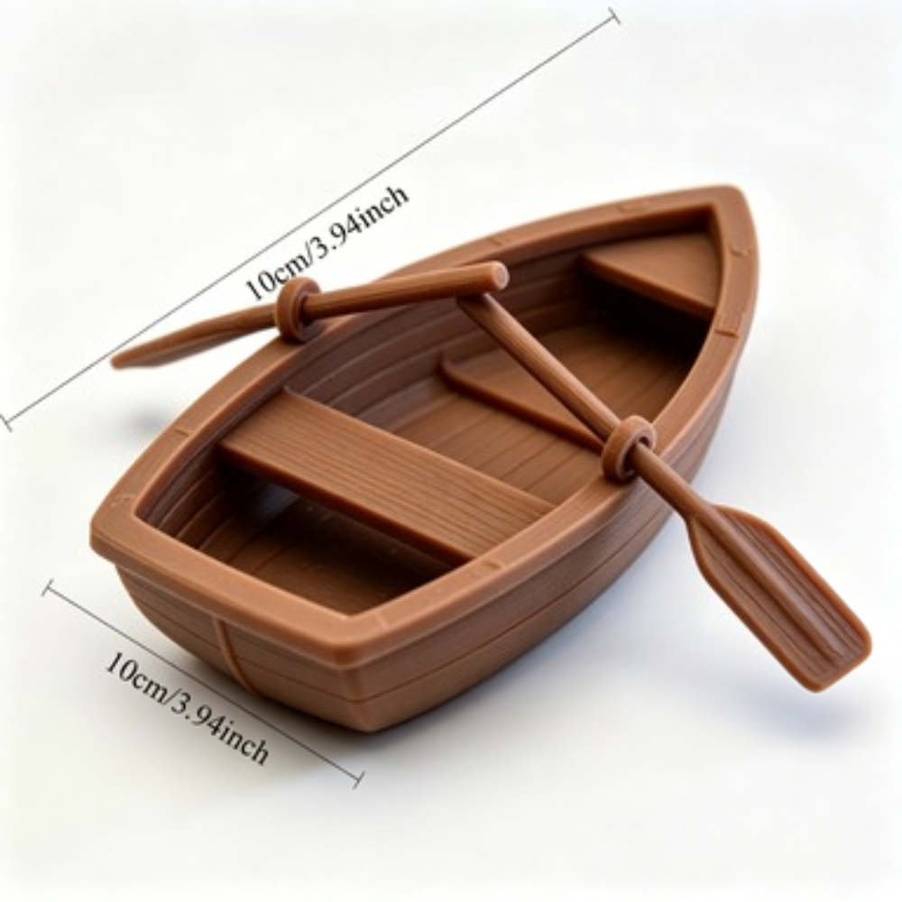 Mini houten bootje met dubbele - Aquarium Mini Fish recensie en prijs